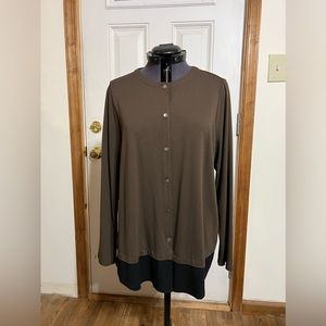 J. Jill Brown and Black Cardigan
